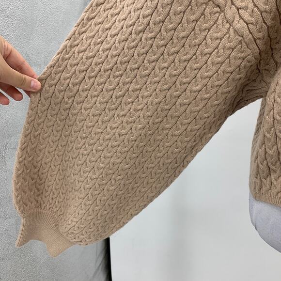 Truth By Republic Sweater Womens M Medium Latte Textured Crop Pullover Oversized - Picture 5 of 14